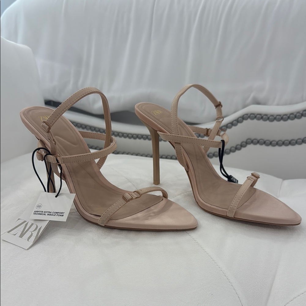 Zara Women's Blush Strappy Heels